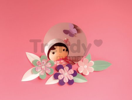 Bábika pre bábätká Rose K Doll XXL Tendresse Kaloo z jemného materiálu 80 cm v ružových pásikavých šatočkách od 0 mes