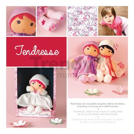 Bábika pre bábätká Rose K Doll XXL Tendresse Kaloo z jemného materiálu 80 cm v ružových pásikavých šatočkách od 0 mes