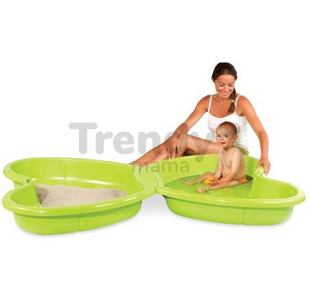 Pieskovisko s vodotryskom Motýľ Butterfly Sand Pit Life Smoby objem 2*95 litrov 167*111 cm zelené od 24 mes - model 2025