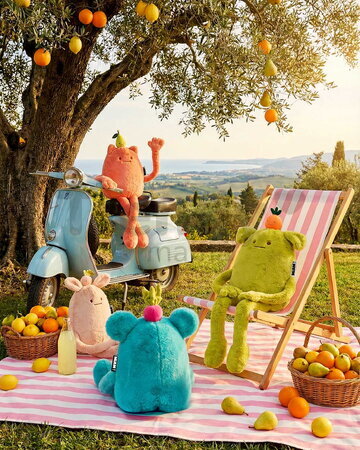 Plyšová príšerka s hruškou Britney Pear MIAM! Doudou et Compagnie ružová 40 cm od 0 mes KI4616
