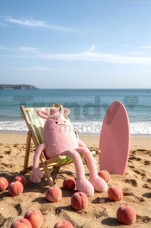 Plyšová príšerka s broskyňou Taylor Peach MIAM! Doudou et Compagnie ružová 60 cm od 0 mes KI4620