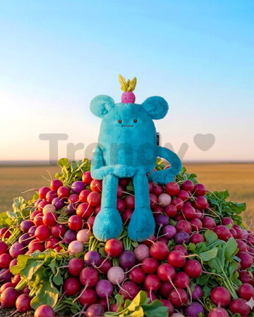 Plyšová príšerka s reďkovkou Billie Radish MIAM! Doudou et Compagnie modrá 60 cm od 0 mes KI4626
