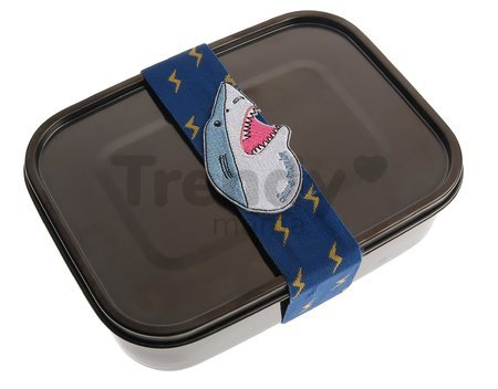 Box na desiatu Stainless Steel Lunchbox Boys Black Nickel Sharkie Jeune Premier 100% nehrdzavejúca oceľ luxusné prevedenie 21*7 cm