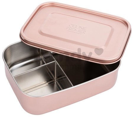 Box na desiatu Stainless Steel Lunchbox Rose Gold Jeune Premier 100% nehrdzavejúca oceľ luxusné prevedenie 21*7 cm
