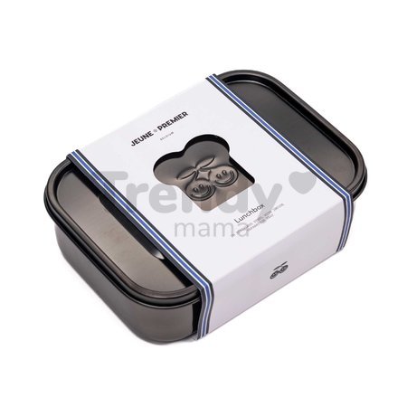 Box na desiatu Lunchbox Black Nickel Jeune Premier 100% nehrdzavejúca oceľ luxusné prevedenie 21*16 cm