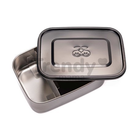 Box na desiatu Lunchbox Black Nickel Jeune Premier 100% nehrdzavejúca oceľ luxusné prevedenie 21*16 cm