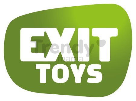 Domček cédrový na pilieroch Crooky 550 Exit Toys s verandou vodeodolnou strechou 1,75 m šmykľavkou a pieskoviskom sivo béžový