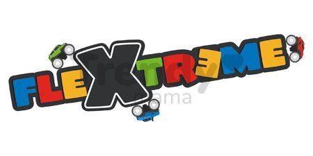 Flexibilná autodráha Flextreme Neon Set Smoby svietiaca v tme v rôznych farbách 2,6 m dlhá 112 dielov s elektronickým autom od 4 rokov