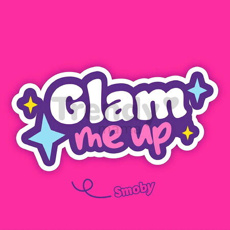 Kozmetická paleta s reálnymi očnými tieňmi Glam Makeup Palette Smoby 8 leskov na pery s lícenkami a aplikátormi od 6 rokov
