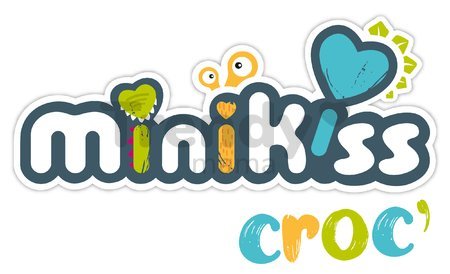 Bábika v kostýme Krokodíl MiniKiss Croc Smoby zelený so zvukom 'cmuk' s mäkkým telíčkom od 12 mes