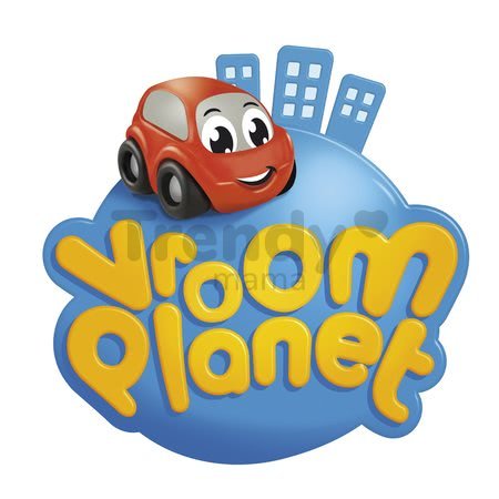 Garáž dvojposchodová s autíčkom Vroom Planet Cars Smoby s benzínovou pumpou a autoumyvárkou od 18 mes