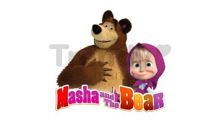 Školská tabuľa na hranie Máša a Medveď 2v1 Smoby obojstranná s 18 doplnkami fialová