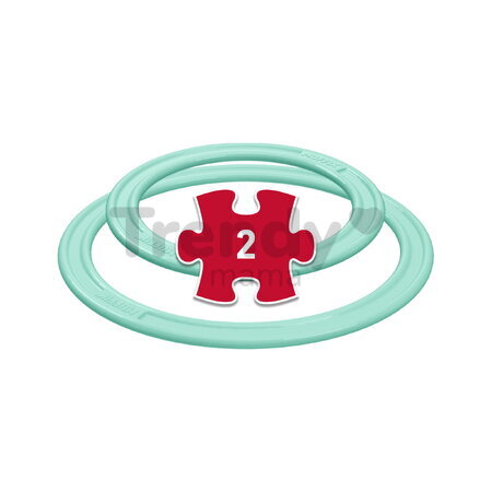 Set de inele de aruncat active pentru dezvoltarea coordonării MUFFIK 2 bucăți, diametru 11,5 cm, verde mentă pastel