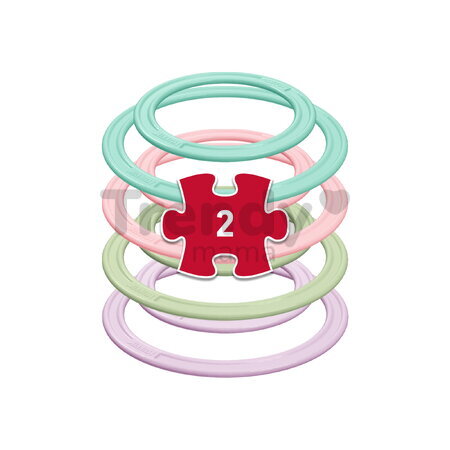 Set de inele de aruncat active pentru dezvoltarea coordonării MUFFIK 2 bucăți, diametru 11,5 cm, verde mentă pastel