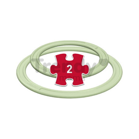 Set de inele de aruncat active pentru dezvoltarea coordonării MUFFIK 2 bucăți, diametru 11,5 cm, verde mentă pastel