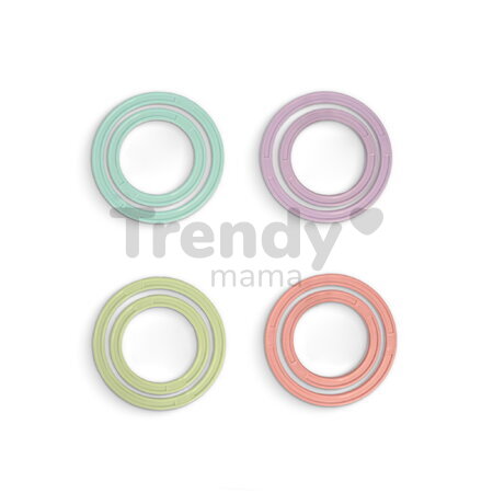 Set de inele de aruncare active pentru dezvoltarea coordonării MUFFIK 8 piese, diametru 11,5 cm și 16,5 cm