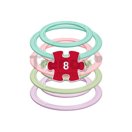 Set de inele de aruncare active pentru dezvoltarea coordonării MUFFIK 8 piese, diametru 11,5 cm și 16,5 cm