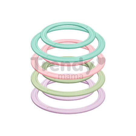 Set de inele de aruncare active pentru dezvoltarea coordonării MUFFIK 8 piese, diametru 11,5 cm și 16,5 cm