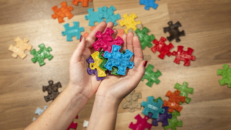 Senzorický MUFFIK NANO puzzlík - Klíčenka 