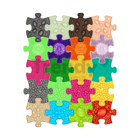 Set de plăcuțe ortopedice Mini puzzle MUFFIK 20 de piese, tipuri și durități diferite