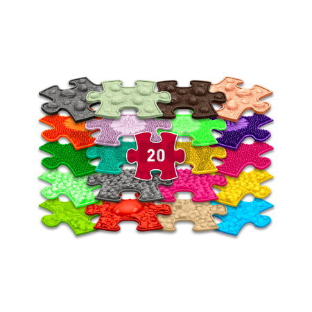 Set de plăcuțe ortopedice Mini puzzle MUFFIK 20 de piese, tipuri și durități diferite