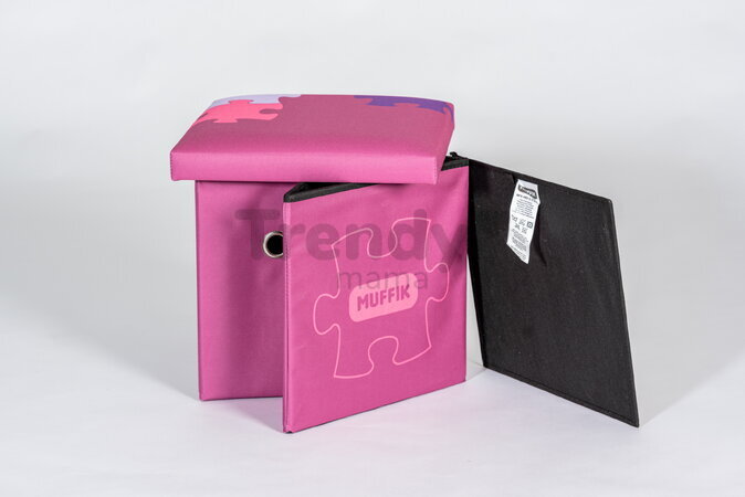 Cutie de depozitare pentru perne ortopedice mici MUFFIK roz, capacitate 30 kg, 35*35*35 cm