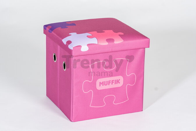 Cutie de depozitare pentru perne ortopedice mici MUFFIK roz, capacitate 30 kg, 35*35*35 cm