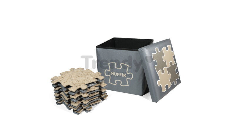 Cutie de depozitare pentru perne ortopedice, mică MUFFIK gri, capacitate 30 kg, 35*35*35 cm