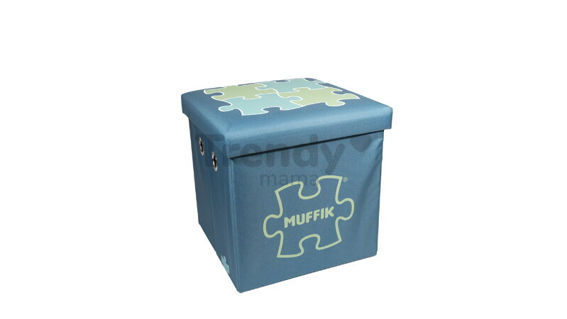 Cutie de depozitare pentru perne ortopedice, mică MUFFIK turcoaz, capacitate 30 kg, 35*35*35 cm