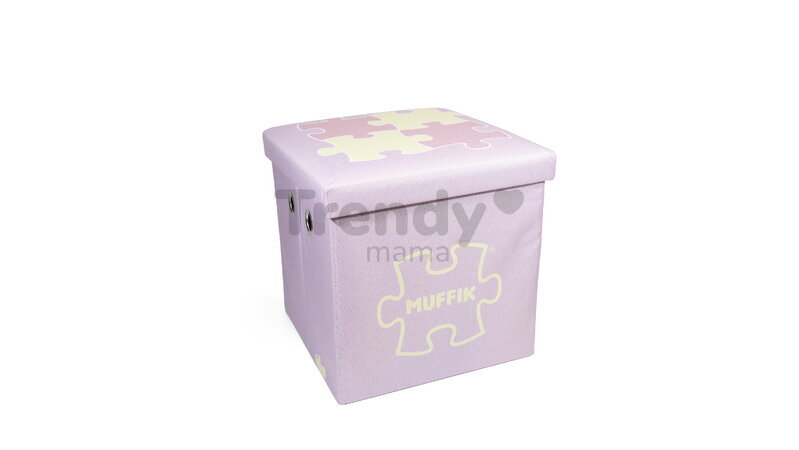 Cutie de depozitare pentru perne ortopedice, mică MUFFIK roz pastel, capacitate 30 kg, 35*35*35 cm