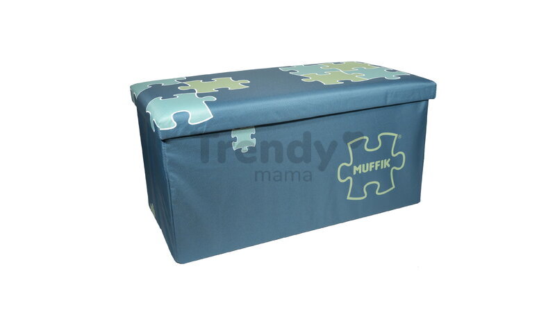 Cutie de depozitare pentru perne ortopedice, mare MUFFIK turcoaz, capacitate 30 kg, 70*35*35 cm