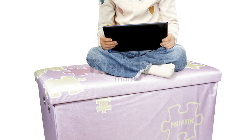 Cutie de depozitare pentru saltele ortopedice, mare MUFFIK roz pastel, capacitate de încărcare 30 kg, 70*35*35 cm