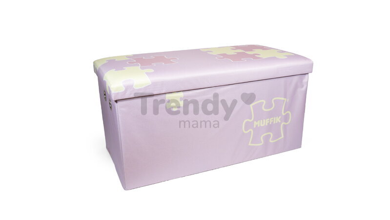 Cutie de depozitare pentru saltele ortopedice, mare MUFFIK roz pastel, capacitate de încărcare 30 kg, 70*35*35 cm