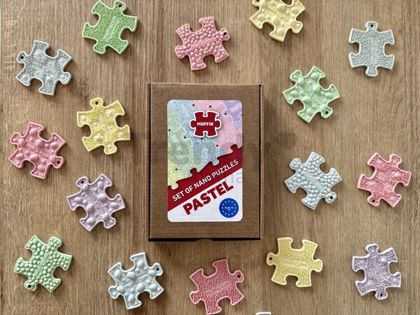 Set senzorických MUFFIK NANO puzzlíků - Pastel 