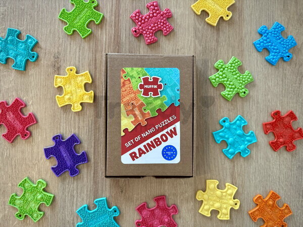 Set senzorických MUFFIK NANO puzzlíků - Duha 