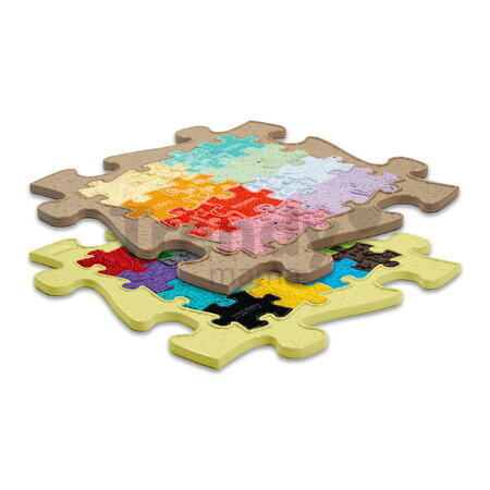 Covoraș ortopedic Nano puzzle în puzzle MUFFIK pentru o dezvoltare sănătoasă a picioarelor, bej