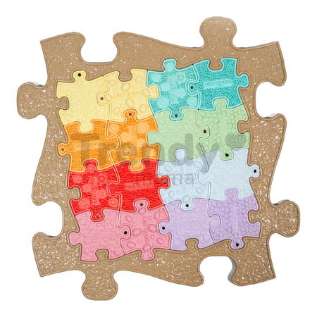 Covoraș ortopedic Nano puzzle în puzzle MUFFIK pentru o dezvoltare sănătoasă a picioarelor, bej