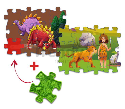 MUFFIK Everlasting Puzzle - Dinosauři/Pravěk T-Rex/Prehistorický muž 