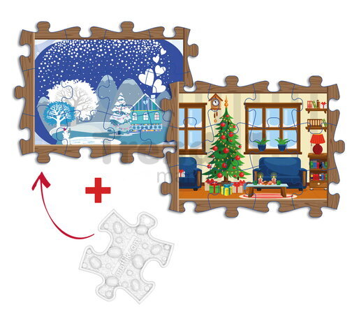 Puzzle senzorial Everlasting Patru anotimpuri Iarna MUFFIK pentru dezvoltarea motricității fine