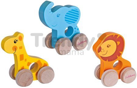 Drevené autíčko zvieratko Push along Animals Eichhorn lev slon žirafa od 24 mes