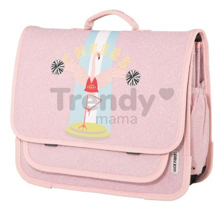 Školská aktovka Schoolbag Paris Large Flamingo Jack Piers ergonomická luxusné prevedenie od 6 rokov 32*15*38 cm