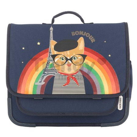 Školská aktovka Schoolbag Paris Large Paris Cat Jack Piers ergonomická luxusné prevedenie od 6 rokov 32*15*38 cm