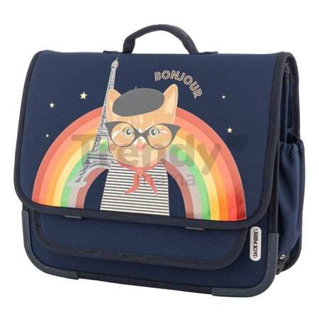Školská aktovka Schoolbag Paris Large Paris Cat Jack Piers ergonomická luxusné prevedenie od 6 rokov 32*15*38 cm