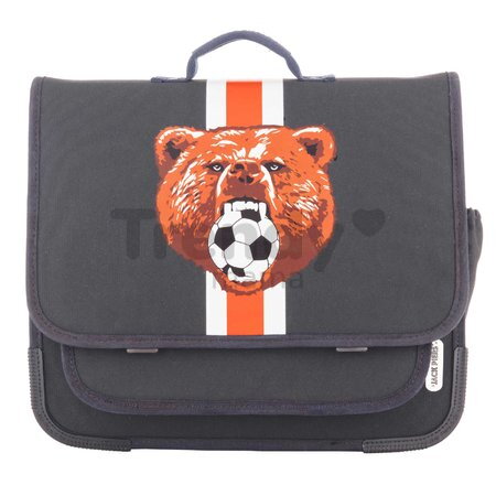 Školská aktovka Schoolbag Paris Large Soccer Bear Jack Piers ergonomická luxusné prevedenie od 6 rokov 32*15*38 cm