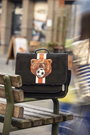 Školská aktovka Schoolbag Paris Large Soccer Bear Jack Piers ergonomická luxusné prevedenie od 6 rokov 32*15*38 cm