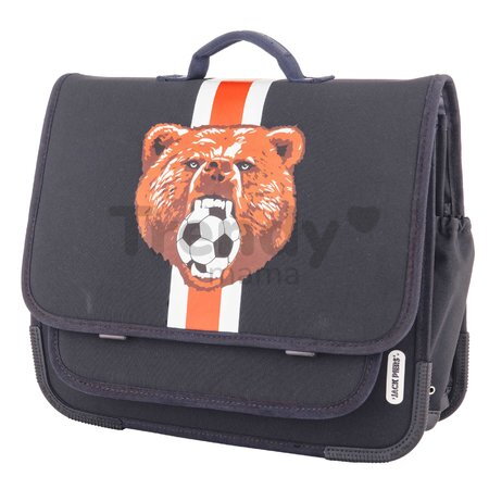 Školská aktovka Schoolbag Paris Large Soccer Bear Jack Piers ergonomická luxusné prevedenie od 6 rokov 32*15*38 cm
