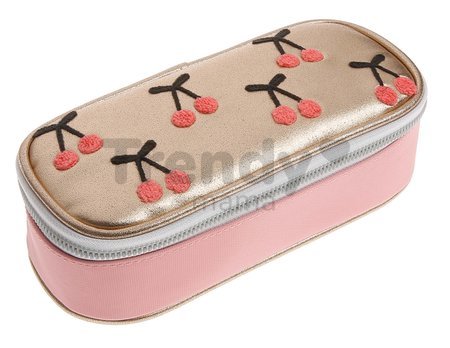 Školský peračník Pencil Box Cherry Pompon Jeune Premier ergonomický luxusné prevedenie 22*7 cm