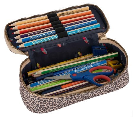 Školský peračník Pencil Box Leopard Cherry Jeune Premier ergonomický luxusné prevedenie 22*7 cm
