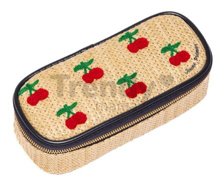 Penar școlar Pencil Box Raffia Cherry Jeune Premier design ergonomic de lux 22*7 cm