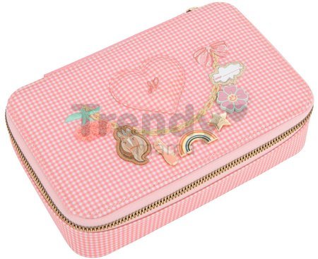 Školský peračník Pencil Box Filled Vichy Love Pink Jeune Premier ergonomický luxusné prevedenie 20*7 cm